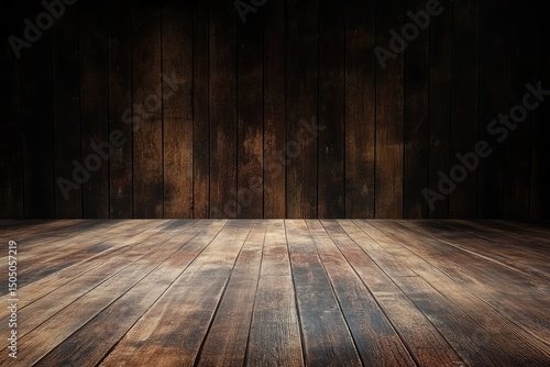 Wooden Floor and Wall Background