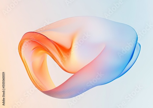 Abstract Fluid Form in Soft Pastel Colors