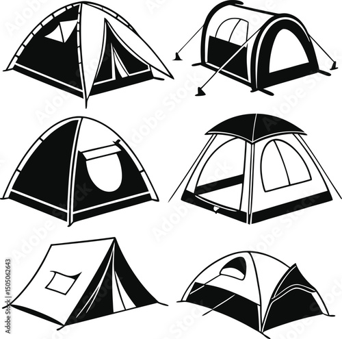 vector illustration of camping icons