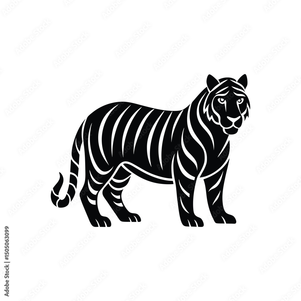 Naklejka premium Tiger vision logo vector illustration isolated on white background