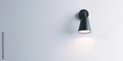 Modern black bathroom wall light fixture on white background