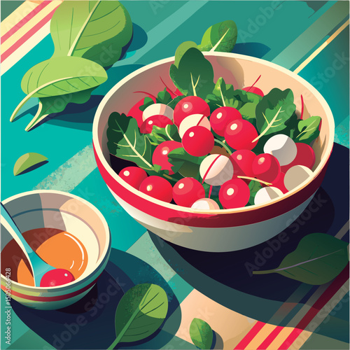 Delicious radish and mozzarella salad.