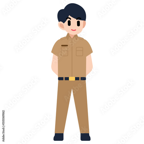 Illustration of a male civil servant resting in place
