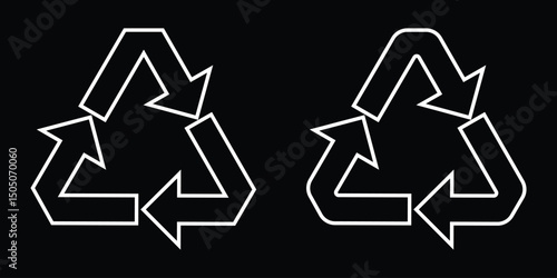 Set of plastic recycling code symbol icon set. Set of plastic recycling code symbol icon PET, PE-HD, V, PE-LD, PP, PS, O. plastic recycling code icon set. Plastic recycling code. 