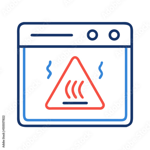 Vector illustration of overheating warning symbol on device screen, isolated on transparent background
