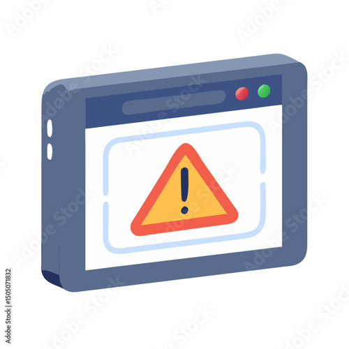 Vector illustration of overheating warning symbol on device screen, isolated on transparent background
