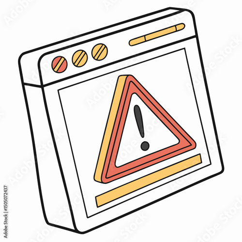 Vector illustration of overheating warning symbol on device screen, isolated on transparent background
