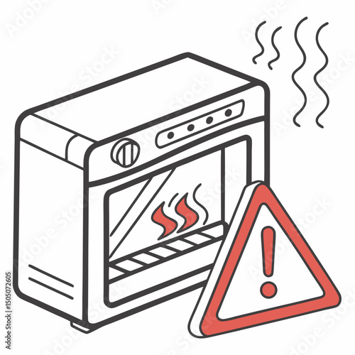 Vector illustration of overheating warning symbol on device screen, isolated on transparent background
