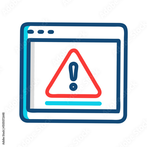 Vector illustration of overheating warning symbol on device screen, isolated on transparent background
