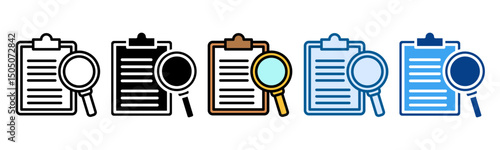 document review Icon Set Multiple Style Collection