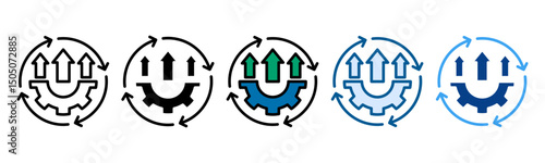 Continuous Improvement Icon Set Multiple Style Collection