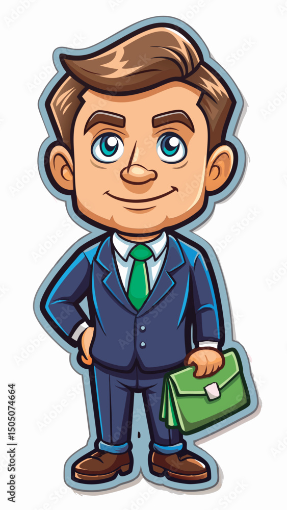 Obraz premium Successful businessman holding a briefcase.