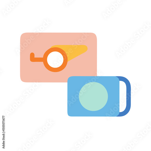 Whistle and Card Icon – Sports Referee and Rule Enforcement Symbol