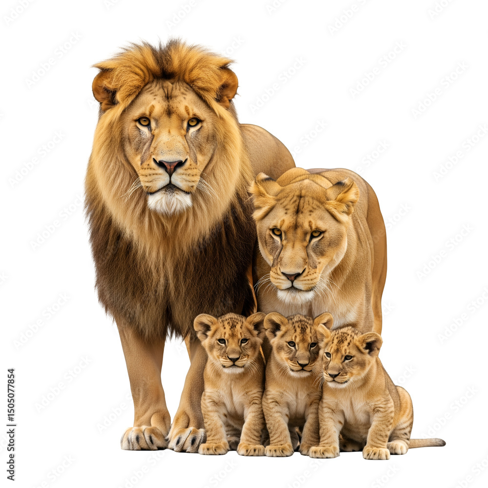 Lion pride Isolated on a transparent background Lion pride Isolated on a transparent background