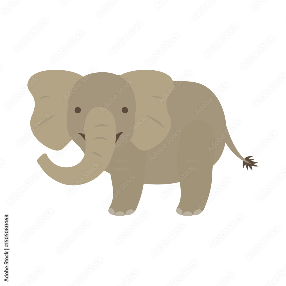 Fototapeta premium ゾウ。フラットなベクターイラスト。 Elephant. Flat vector illustration.