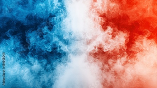 Abstract Artistic Interpretation of Freedom with Red and Blue Smoke Patterns