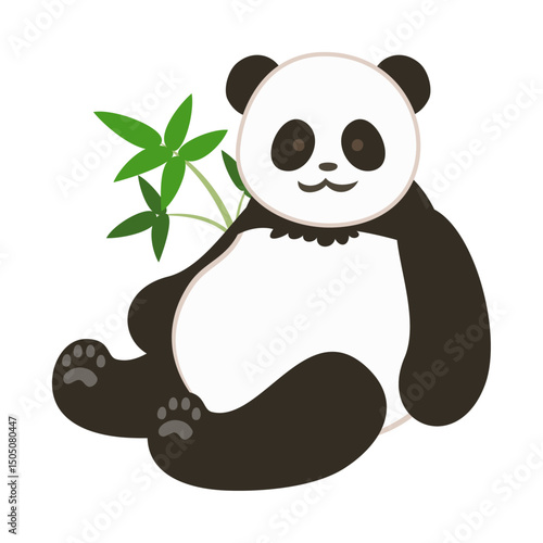 ジャイアントパンダ。フラットなベクターイラスト。
Giant panda. Flat vector illustration.