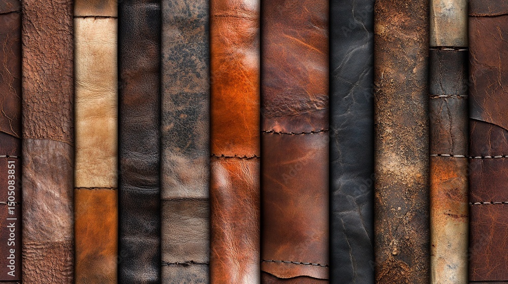 Assorted leather tiles combined in seamless collage, great for moodboards, branding visuals, and luxury design concepts. Assorted leather tiles combined in seamless collage, great for moodboards, branding visuals, and luxury design concepts.