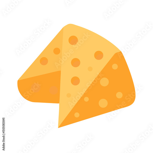 Cheese Wedge Snack Icon – Dairy Delight and Tasty Snack Vector Illustration