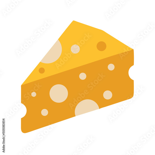 Cheese Wedge Snack Icon – Dairy Delight and Tasty Snack Vector Illustration