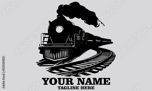 Train moving logo design,Train moving vector illustration with white background