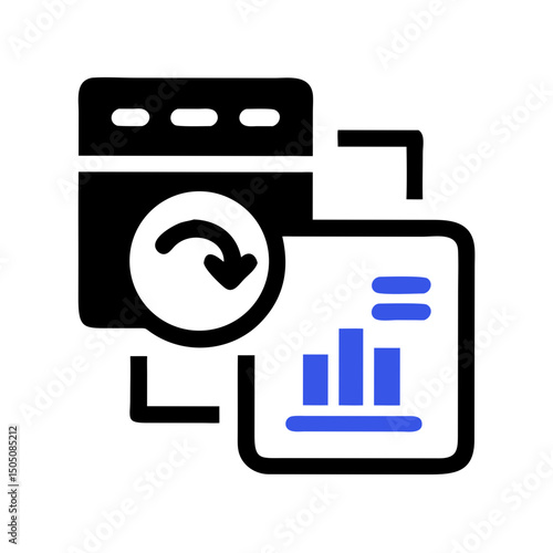 Data with Synchronization Icon – Cloud Sync, Data Transfer, Backup Update Symbol