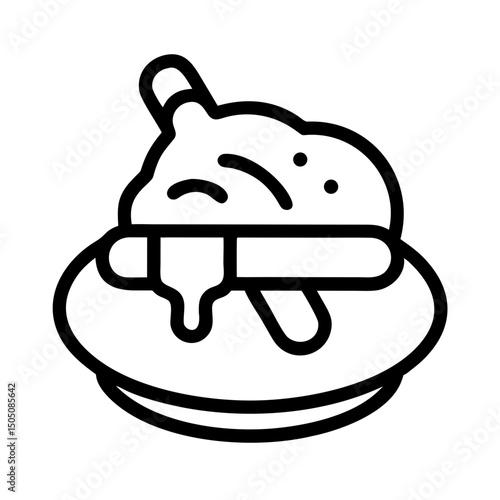 Dough Kneading Icon – Baking Process, Cooking, Handmade Bread Symbol