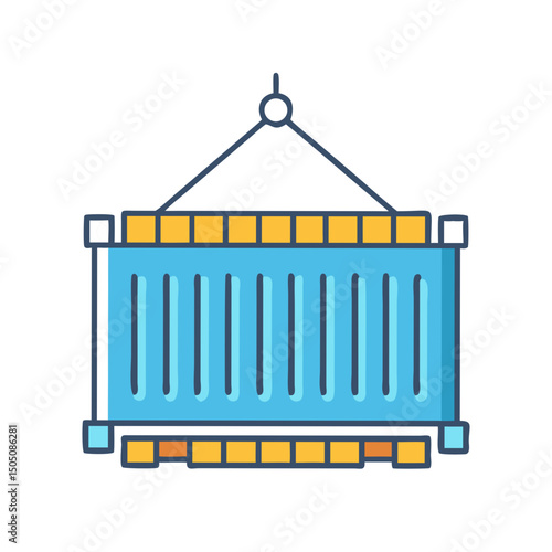 Freight Shipping Container Icon – Cargo Transport, Logistics, Industrial Delivery Symbol