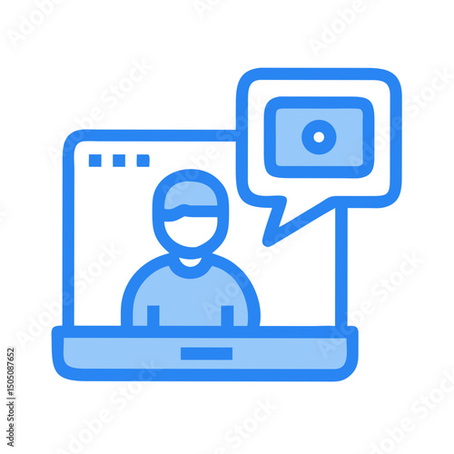 Live Chat Video Call Icon – Online Communication and Support Symbol