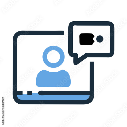 Live Chat Video Call Icon – Online Communication and Support Symbol