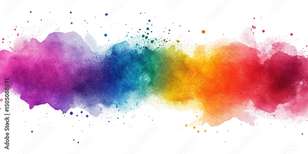 Obraz premium Vibrant rainbow watercolor splash
