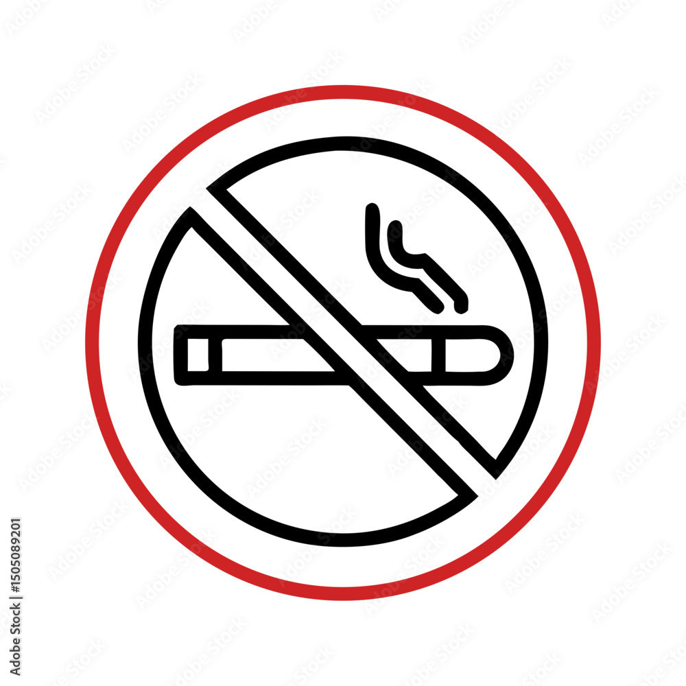 No Smoking Area Sign Icon – Smoke-Free Zone, Prohibition Symbol No Smoking Area Sign Icon – Smoke-Free Zone, Prohibition Symbol