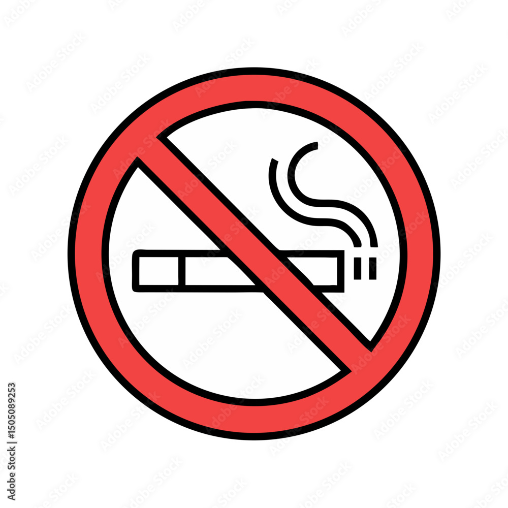 No Smoking Area Sign Icon – Smoke-Free Zone, Prohibition Symbol No Smoking Area Sign Icon – Smoke-Free Zone, Prohibition Symbol