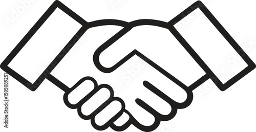 handshake line art con vector illustration, handshake icon vector illustration