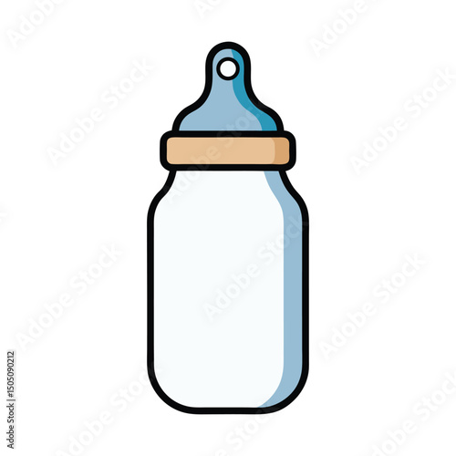 baby milk bottle logo vector illustration isolated on white background