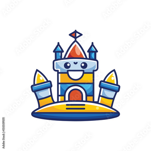 Bouncy castle logo vector illustration isolated on white background