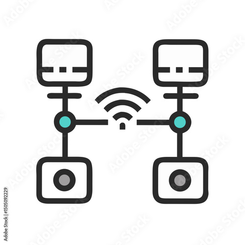 Remote Network Connection Icon – Wireless Access, Internet Link Symbol