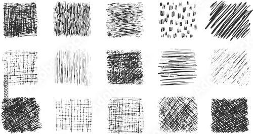 collection of distressed vector textures featuring line crosshatch patterns for creative designs