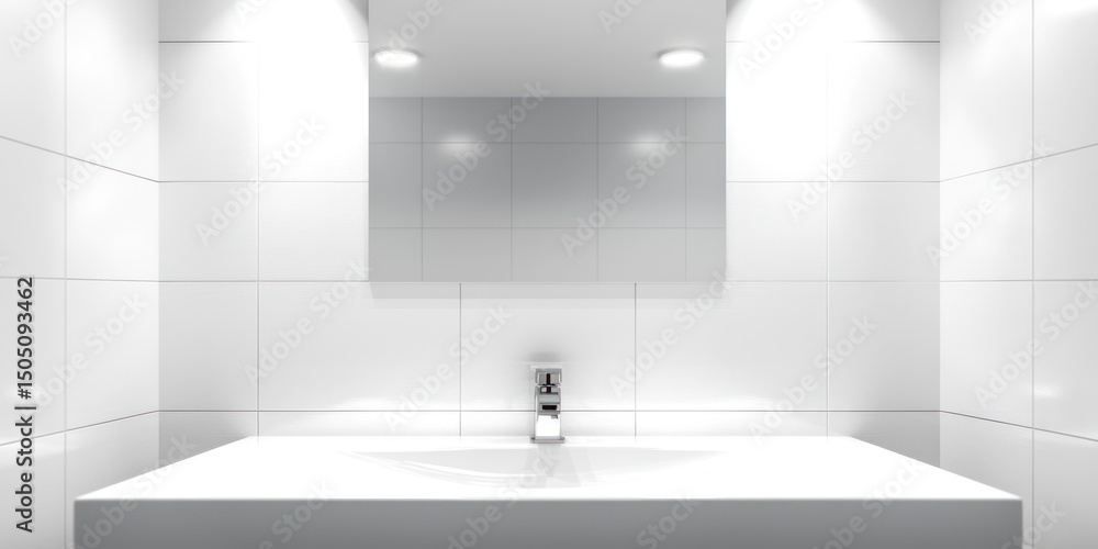 Fototapeta premium Wall-mounted LED bathroom vanity light on white background