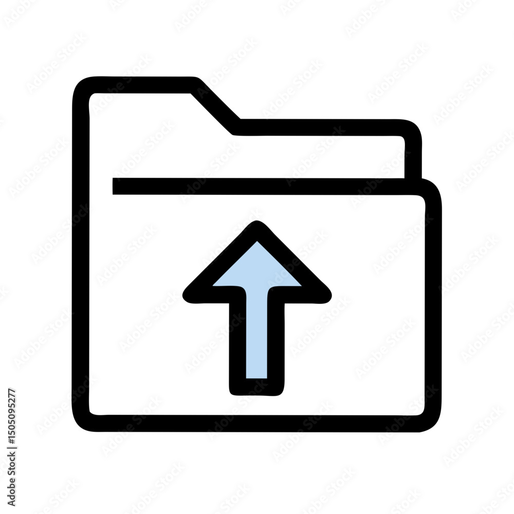 Upload Arrow with Folder Icon – File Transfer, Data Upload, Cloud Storage Symbol Upload Arrow with Folder Icon – File Transfer, Data Upload, Cloud Storage Symbol