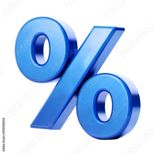 3d Percent sign icon isolated on transparent background. 3d rendering Cartoon plastic style. PNG file, cut out