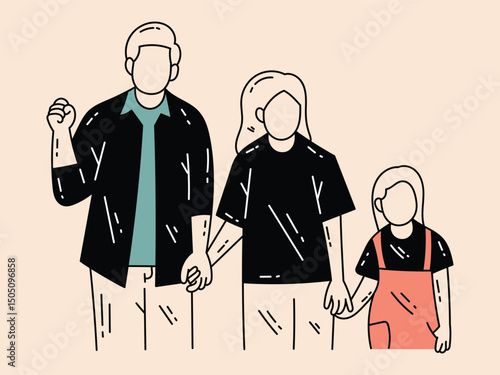 A happy family that is so compact vector illustration design