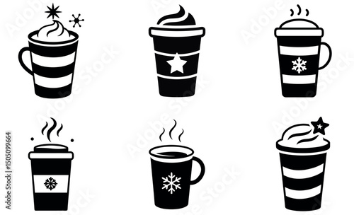 Festive Hot Cocoa and Coffee Cup Icons