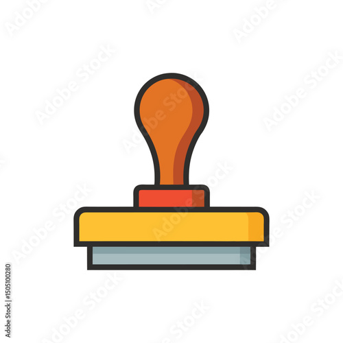 stamp with hand logo vector illustration isolated on white background