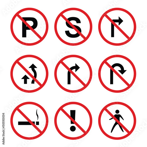 Free Download Road Signs Icon Set Collection Simple Illustration - GFXLoad