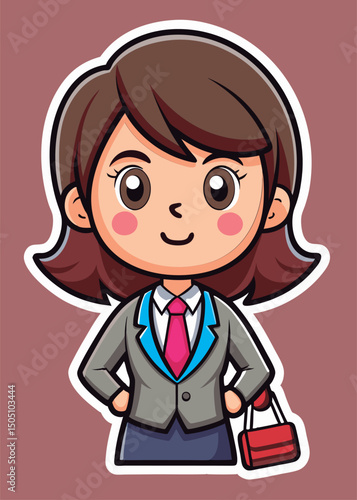 Wallpaper Mural Cute businesswoman holding a bag. Torontodigital.ca