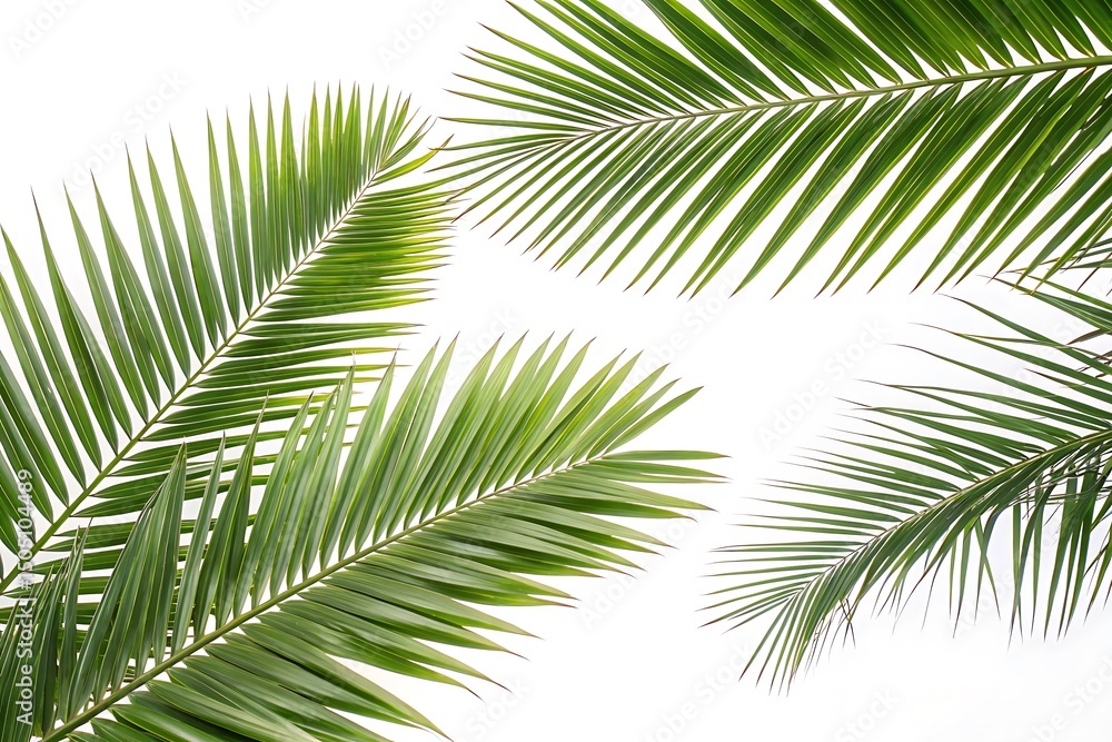 Fototapeta premium Leafy green palm tree with a long leaf