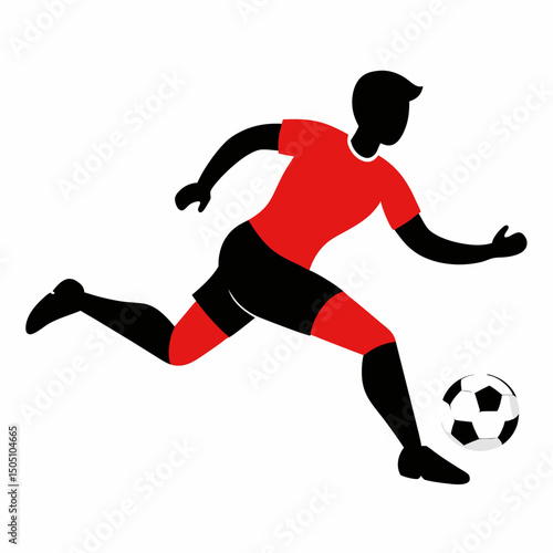  vector illustration of a soccer player sliding for a tackle