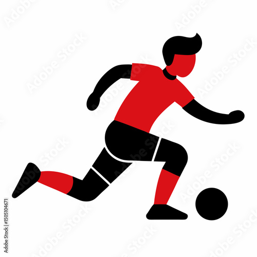  vector illustration of a soccer player sliding for a tackle