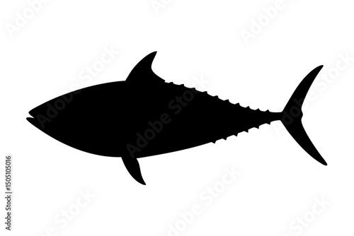 Tuna fish silhouette, tuna line art vector illustration